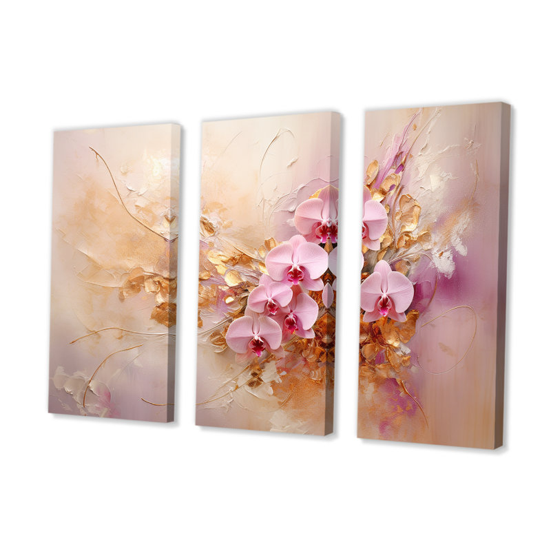 Erion - ensemble d'art mural toile orchidée, H 40 po x l 60 po x P 1 po