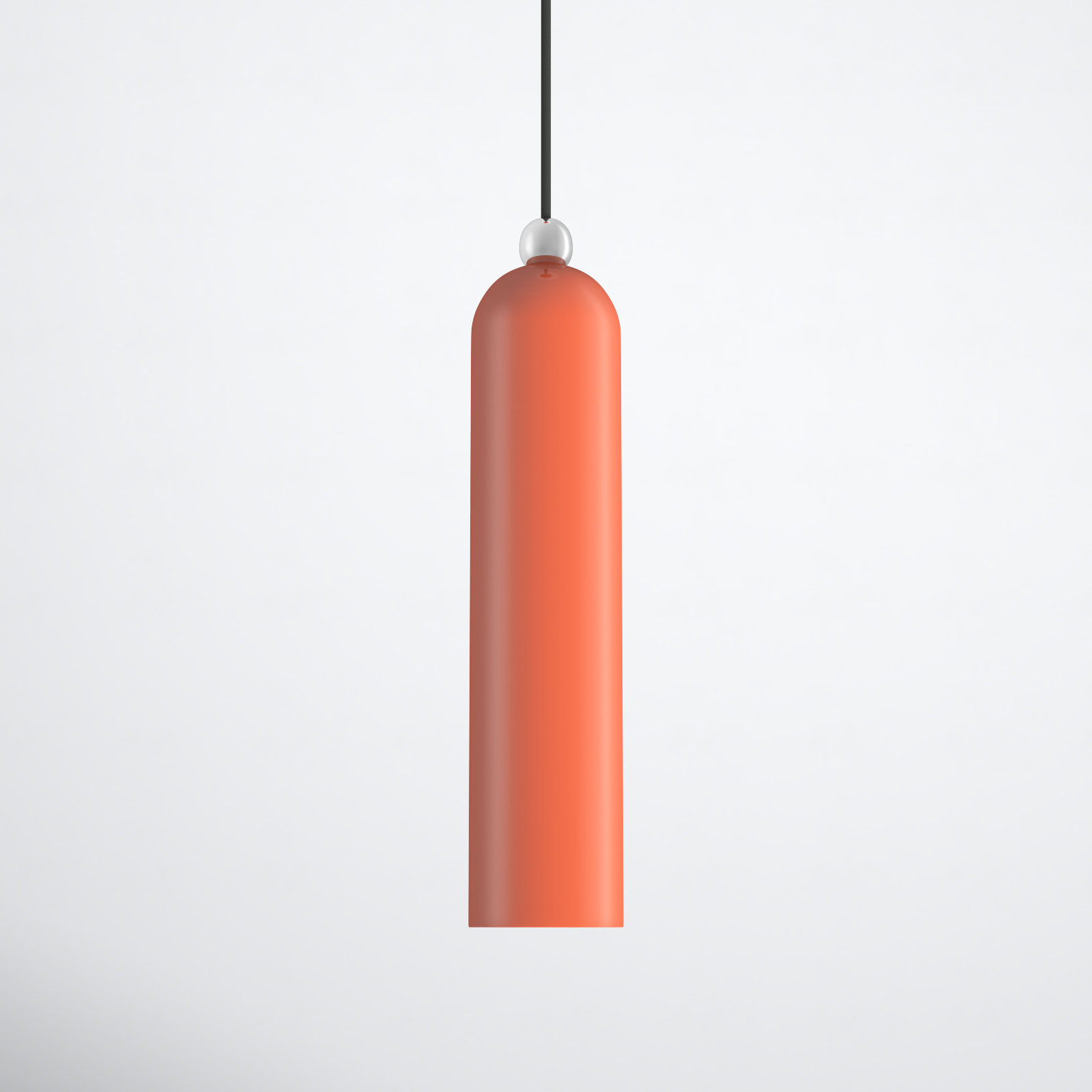 Hanne Dimmable Cylinder Single Light Pendant, Shiny Orange