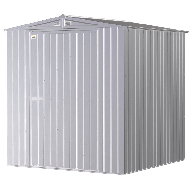 6 ft x 6 ft Silver Galvalume Steel Portable Storage Shed