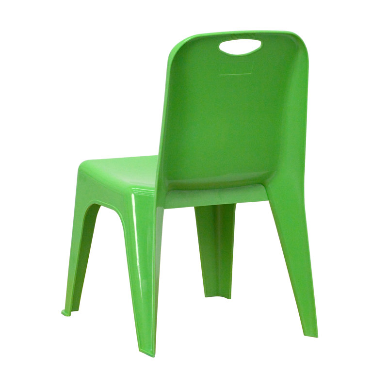 Green Plastic Armless Stackable School Chairs, 11" Seat Height