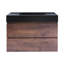 36 po W Meuble-lavabo mural simple avec lavabo noir-106950563