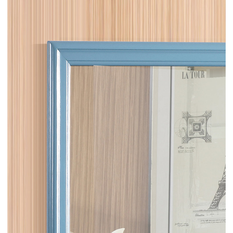 Miroir bleu sarcelle G3180-m - verre bas pour des images claires et apparentes, cadre en placage de bois, convenant à un décor discret