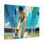 Cricket Bowler Runup, abstrait, reproduction d'art sur toile-2051064834