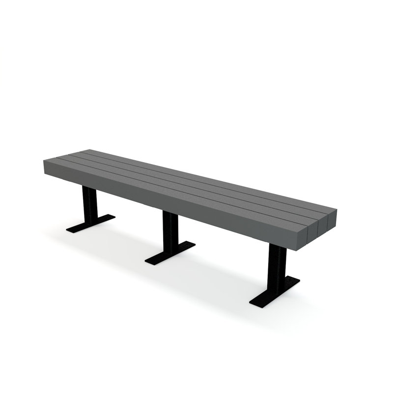 Banc de parc en plastique recyclé trailside, 4 pi, Gris