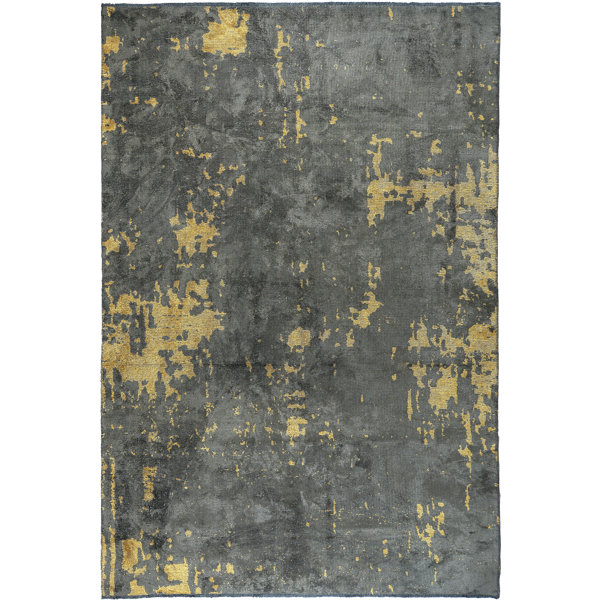 Woven Concepts Rapture Gray/Yellow Abstract Luxury Area Rug | Wayfair