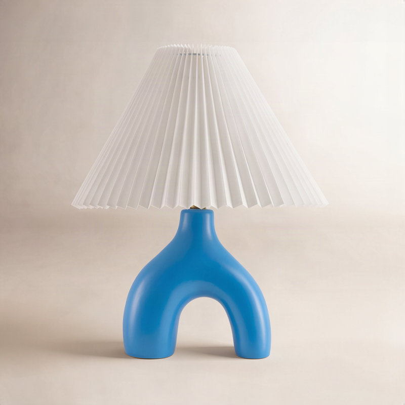 Celes Table Lamp, White, Blue