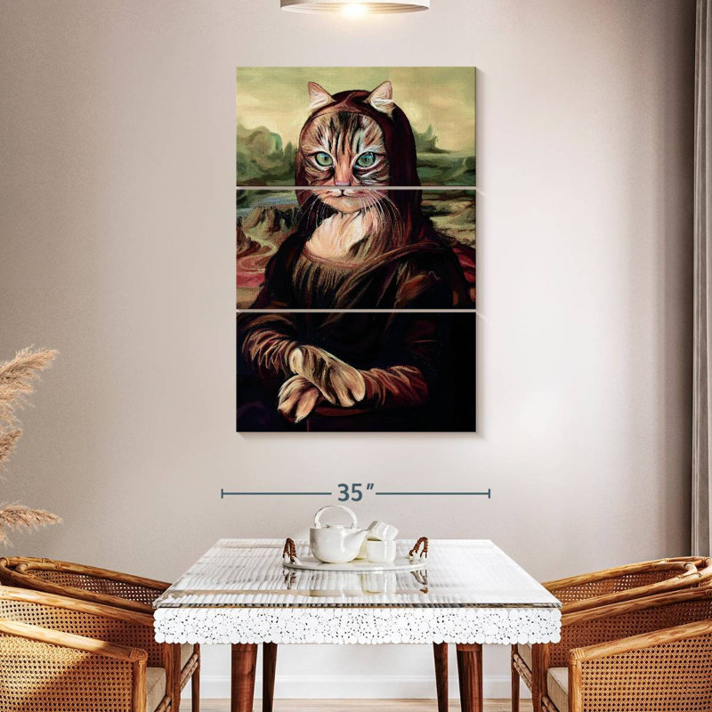 Ketti Mona Lisa Inspired Cat, 50" H x 32" W