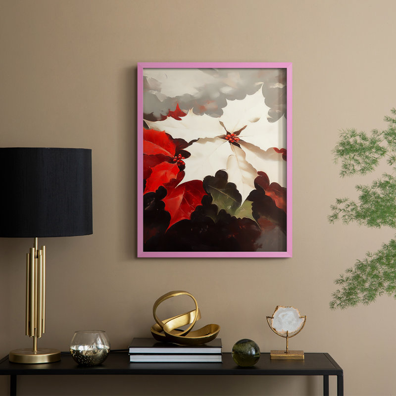 «Christmas Holiday Art», série 2, impression encadrée CIV - bois massif, H 30 po x l 24 po, Rouge