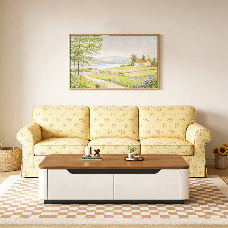 Table basse moderne simple avec tiroir de rangement, H 13,38 po x L 55,11 po x l 23,62 po