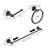 3-Piece Aluminum Bath Hardware Set In Matte Black