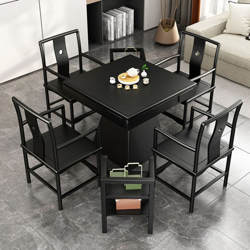 Black Square Solid Wood Poker Table
