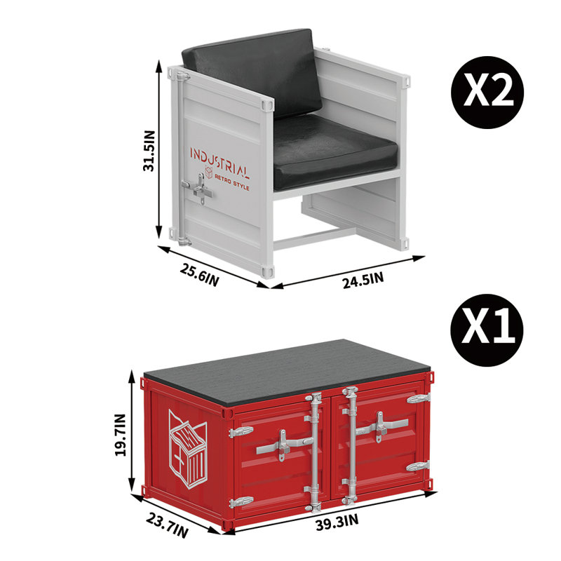 Ensemble de salle à manger rectangulaire L 39,3 po x l 23,7 po Kaiyan