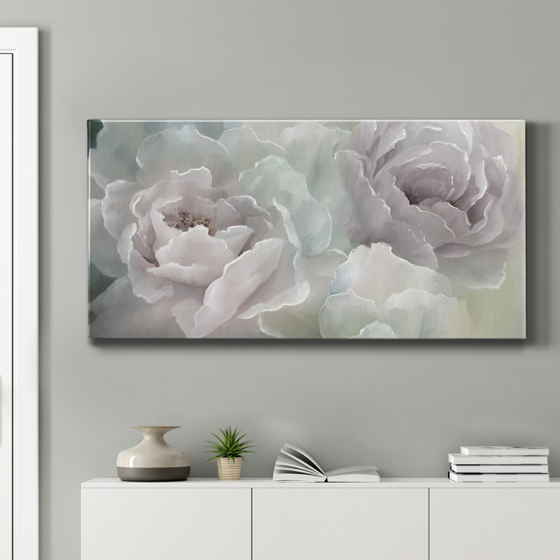 Doux pivoine - impression sur toile tendue, H 20 po x l 40 po x P 1,5 po