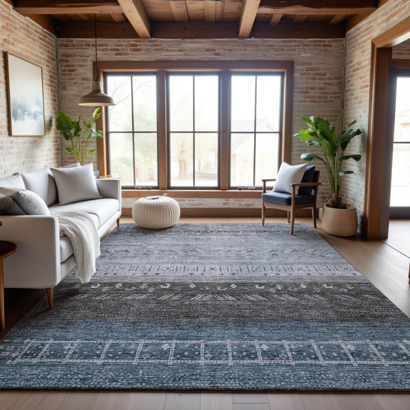 Tapis Gurubaksh AMF1147 de qualité supérieure lavable à la machine, Rectangle 5 pi x 7 pi 6 po