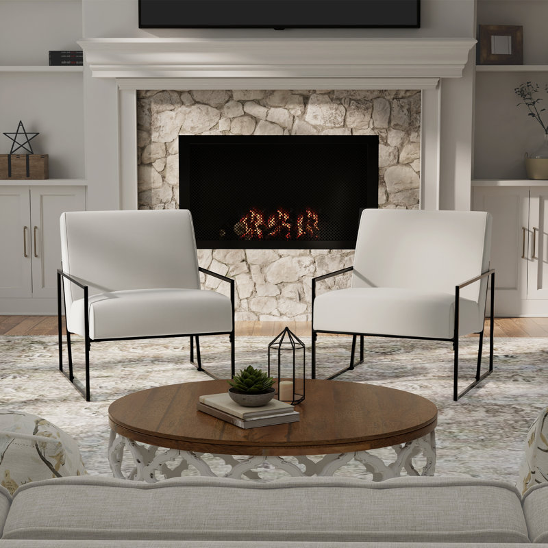 Fauteuil Ricci, Tissu crème en polyester