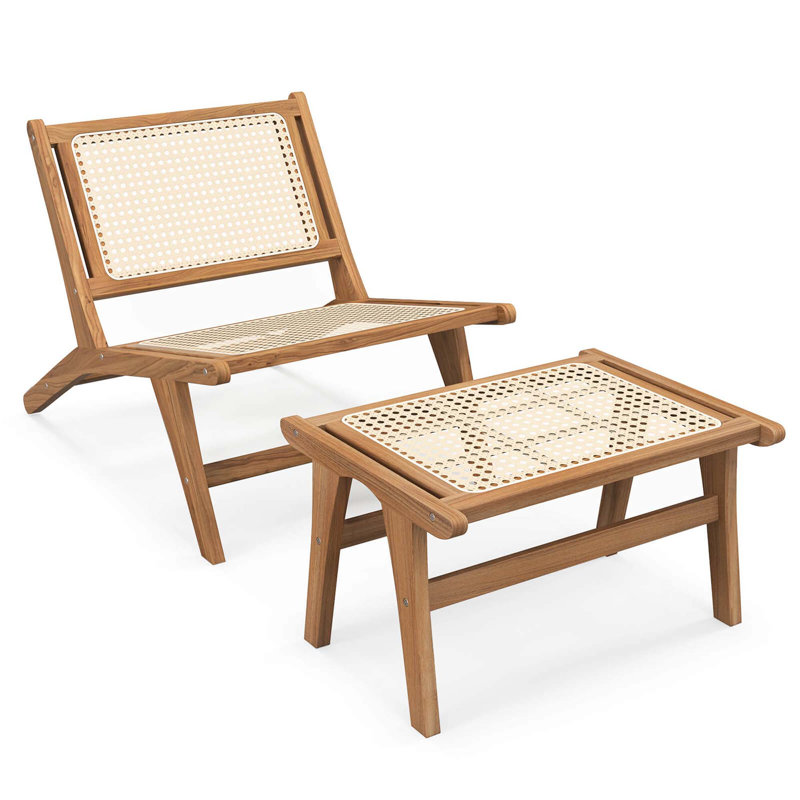 Chaise d'appoint Mid-Century moderne avec repose-pieds