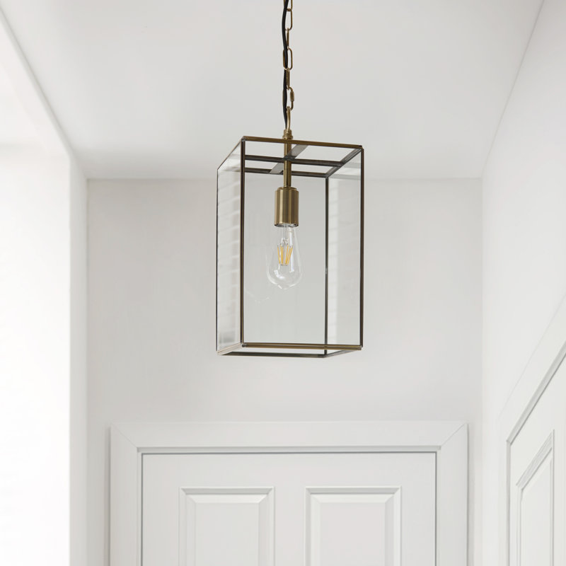 1 Brushed Brass Pendant, 21.5cm W