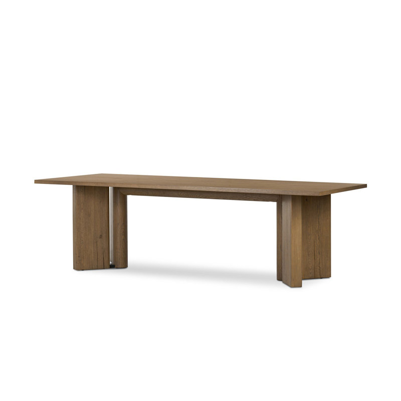 Huxley Dining Table 84"-Smoked Black, Rubber Light Oak, 30" H x 42" D x 100" W