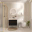 Meuble-lavabo mural noir de 30 po avec lavabo en acrylique intégré, 2 tiroirs à fermeture en douceur, armoire flottante pré-assemblée et moderne-615468052-615468055