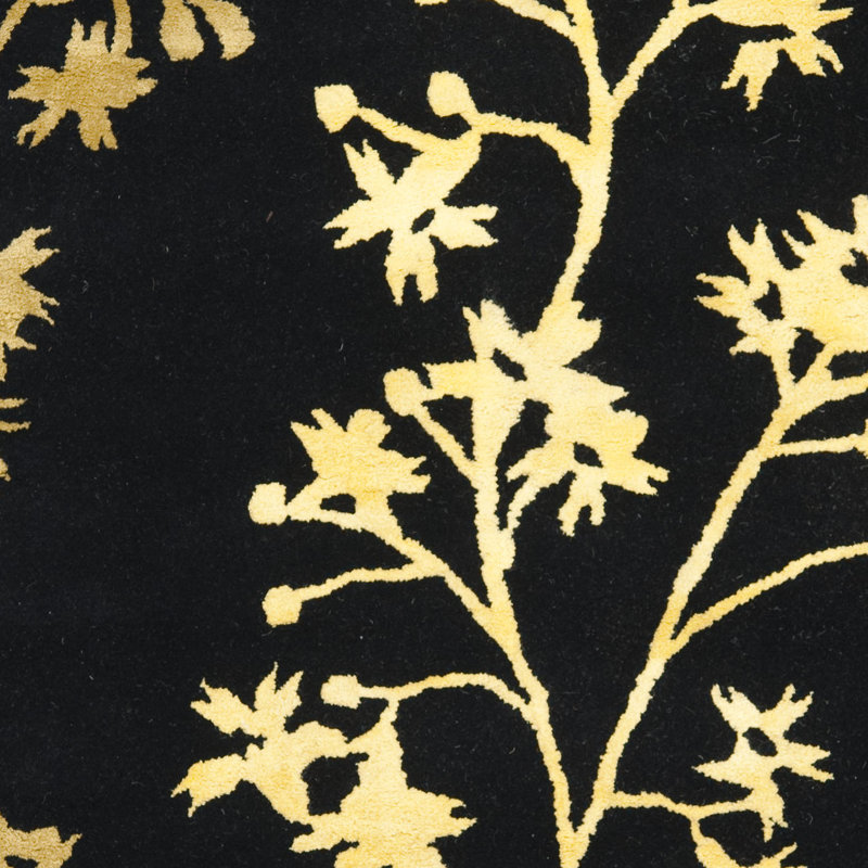 Carolette Soho Hand Tufted Wool And Viscose Floral Rug, Square 6'