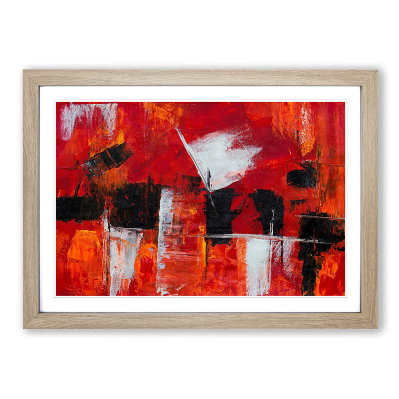 Abstract Art Painting Vol.263 by S.Johnson - Picture Frame Painting Print, Oak Framed, 27cm H x 36cm W x 2cm D