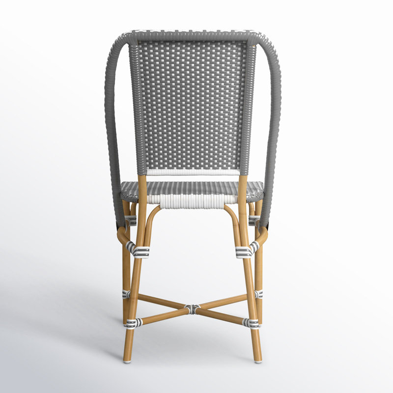 Tobias Outdoor Rattan Dining Chair, Gray/White
