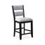 Tabouret de bar à hauteur de comptoir noir avec assise et dossier rembourrés gris-1497215653