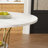 43 Inch Round Extendable Dining Table For 4-6, Farmhouse Kitchen Table With Storage Shelf & Gold Metal Base, Marble Veneer Table From 43 To 59 Inch, Large Round Table For Home (No Chairs)