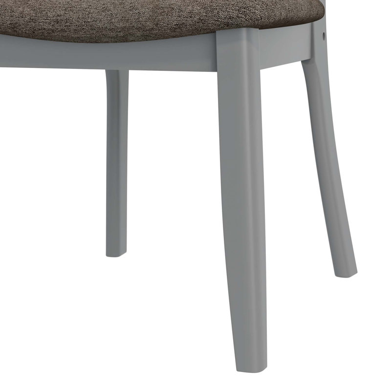 Chaises de salle à manger rembourrées de style Mid-Century avec pieds en bois massif (ensemble de 2)