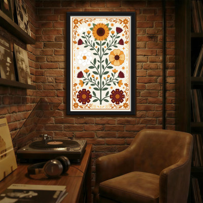 Plantes et fleurs à motif floral avec tournesols et feuilles