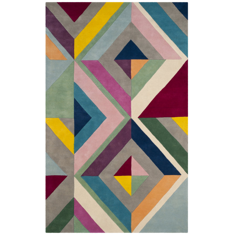 Fifth Avenue Hand-Tufted Gray/Yellow Area Rug, Rectangle 5' x 8'