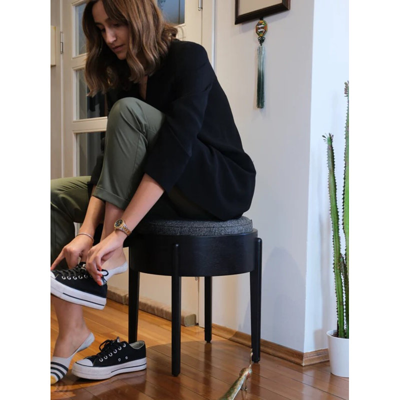 Eti Round Pouf, Transparent Black
