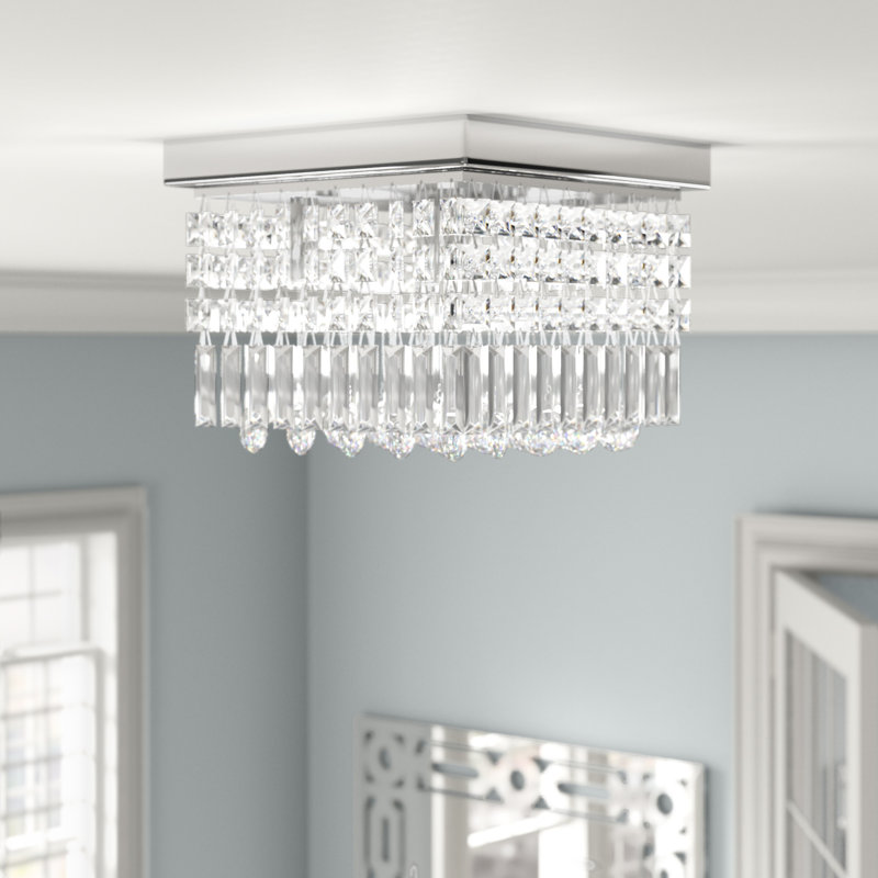 Plafonnier encastré 4 lumières 11,8 po Homburg, Chrome