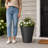 Cara Ribbed Round Taper Composite Planter-1394217547