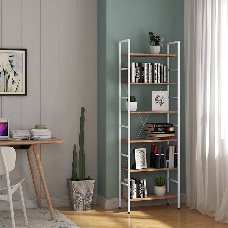 Delorian 60cm W Metal Shelving Unit, Light Oak/White