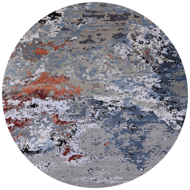 Abstract Indoor Rug, Round 6'
