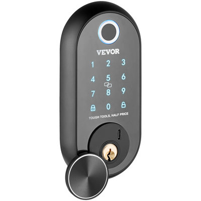 Bouton de porte intelligent à empreinte digitale 5-en-1 avec poignée indépendante VEVOR