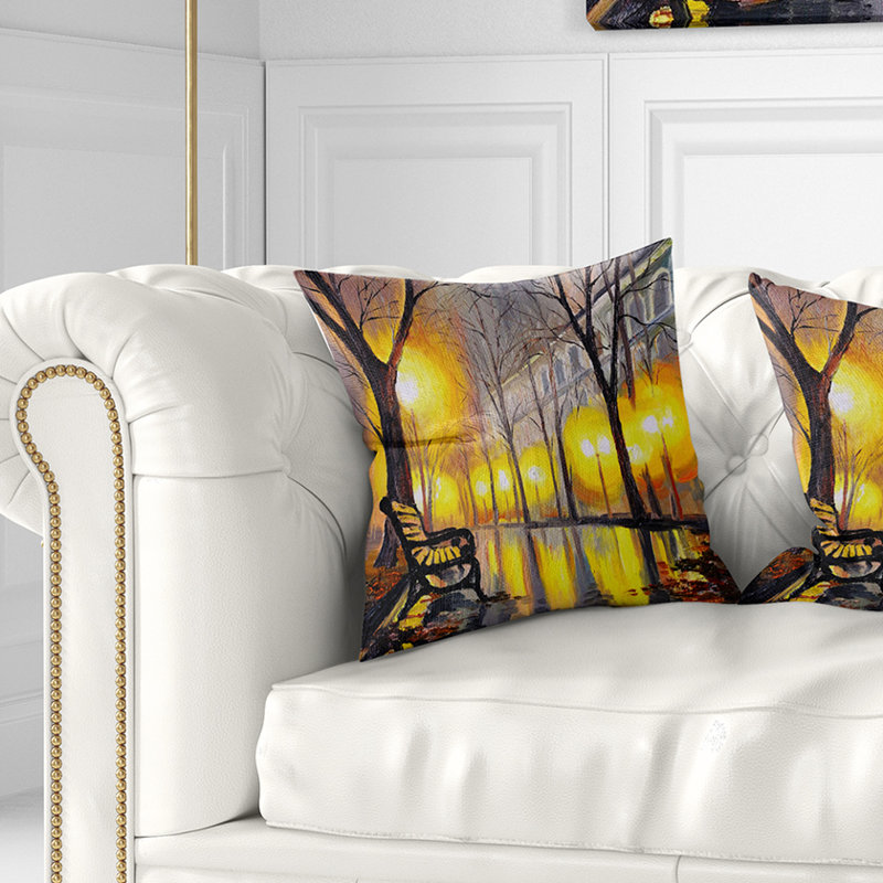 Coussin paysage paysage d'automne vide, 16 po x 1 po, Coussin décoratif