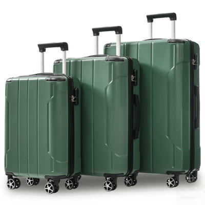 Ensemble de 3 valises durables en ABS rigide avec roulettes pivotantes pour un voyage sans effort et une protection maximale, 20/24/28 pouces