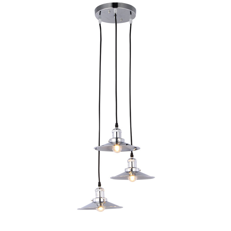 Luminaire suspendu conique 3 lumières grappe Vollmer