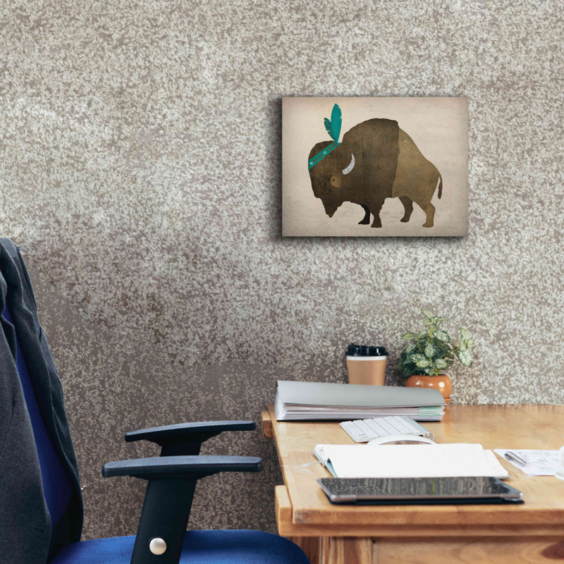 " Buffalo Bison III " by Ryan Fowler, 12" H x 16" W x 0.75" D