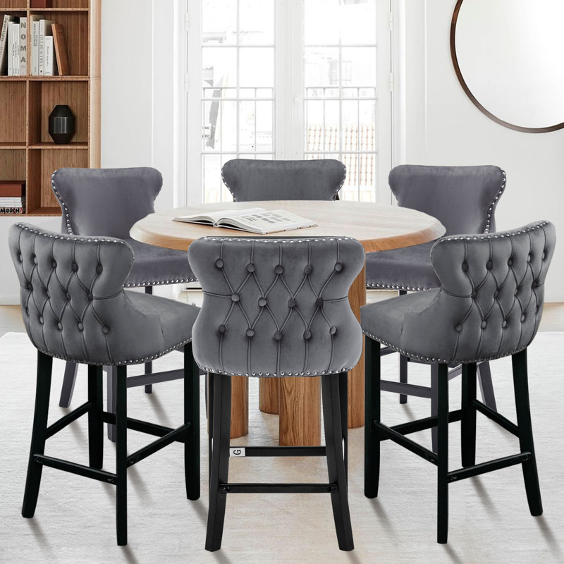 Tabouret de bar 26,7 po, gris