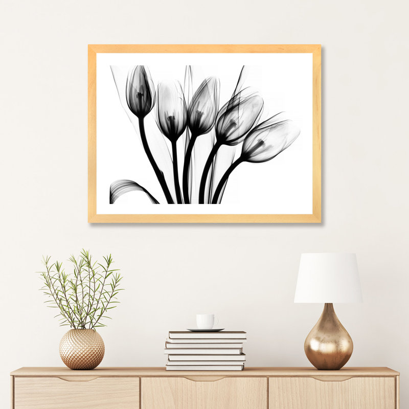 " Marching Tulips " by Albert Koetsier, Natural Wood Paper, 24" H x 32" W x 1" D
