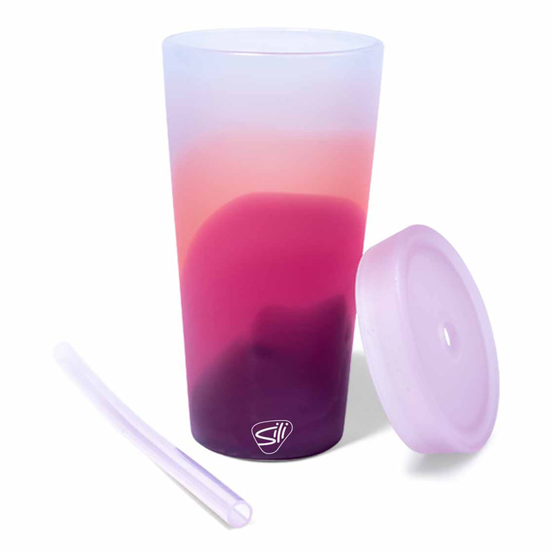 Silipint: Verre à paille en silicone 22 oz: soleil du désert - réutilisable incassable