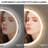 Gaulrapp Frameless Rounded Anti Fog LED Lighted Dimmable Wall Mounted Bathroom Vanity Mirror-2083067518