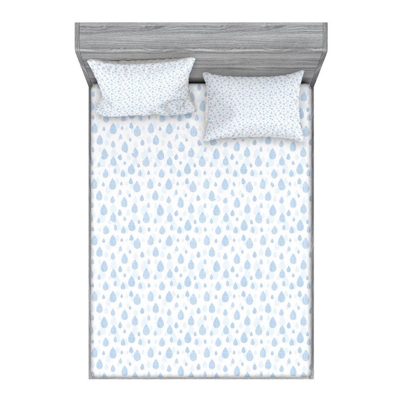Microfiber Geometric Sheet Set, Queen Sheet Set with Fitted Sheet