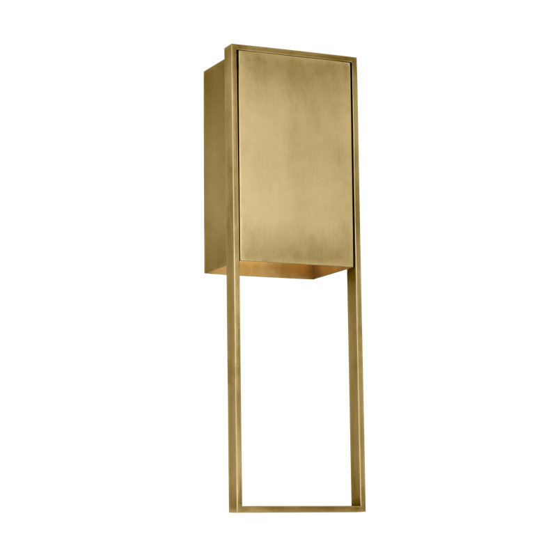 Alude LED Outdoor Sconce, 24" H x 7.2" W x 4.8" D, Hand-Rubbed Antique Brass