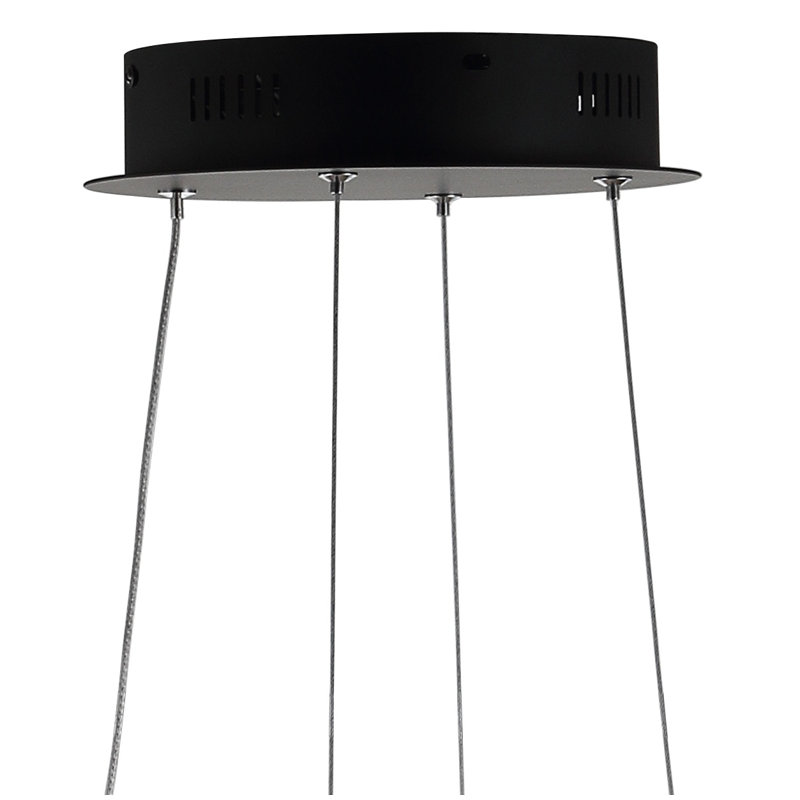 Cales Dimmable LED Geometric Chandelier, Black