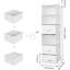 Organisateur à 6 tablettes pour garde-robe, séparable par 2 tablettes suspendues à 3 tablettes, rangement et rangement avec 3 tiroirs différents, 4 poches latérales, 1 paquet-1549519199