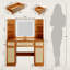 Meuble-lavabo en rotin naturel 43,3 po Boho-1183283978